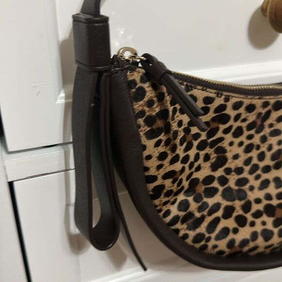 NWOT Kate Spade smile leopard calf hair small shoulder bag AUTHENTIC Brown BAG - Picture 3 of 8